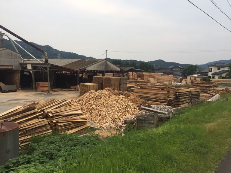 Short t-shirt ride. Wood industry is huge in Miyazaki, we can spot sawmills a little bit everywhere. 